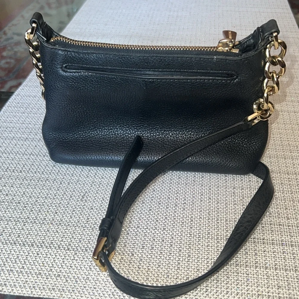 Michael Kors black pebbled leather crossbody bag purse